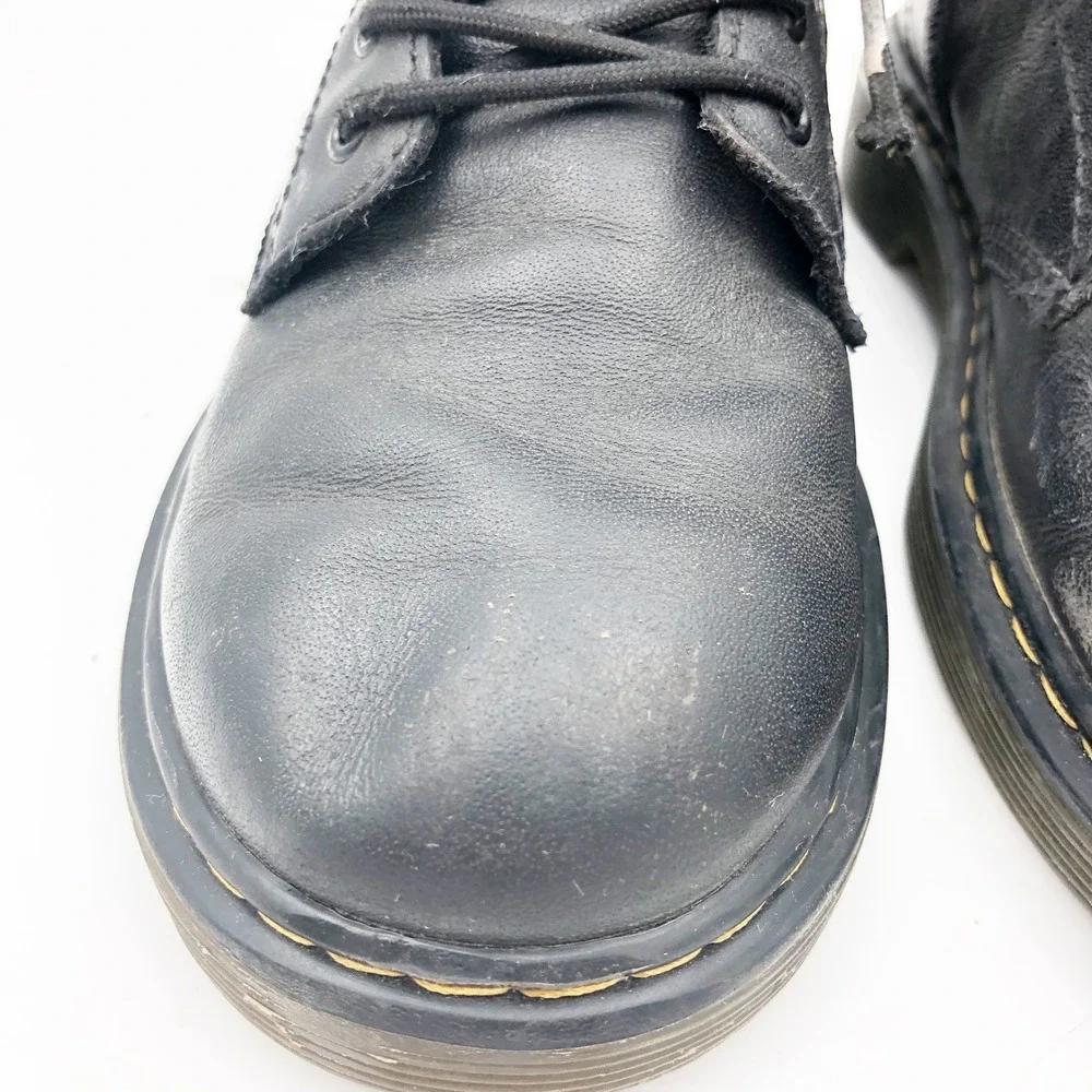 Dr. Martens Shoes Youth 3 1460 J Black Leather Lace Up Side Zip Combat Boots